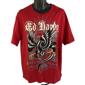 New Mens Ed Hardy Before Dishonor Short Sleeve T-Shirt Sz L Red NWT